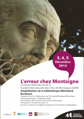 « L’erreur chez Montaigne », colloque de la SIAM, Bordeaux, décembre 2014